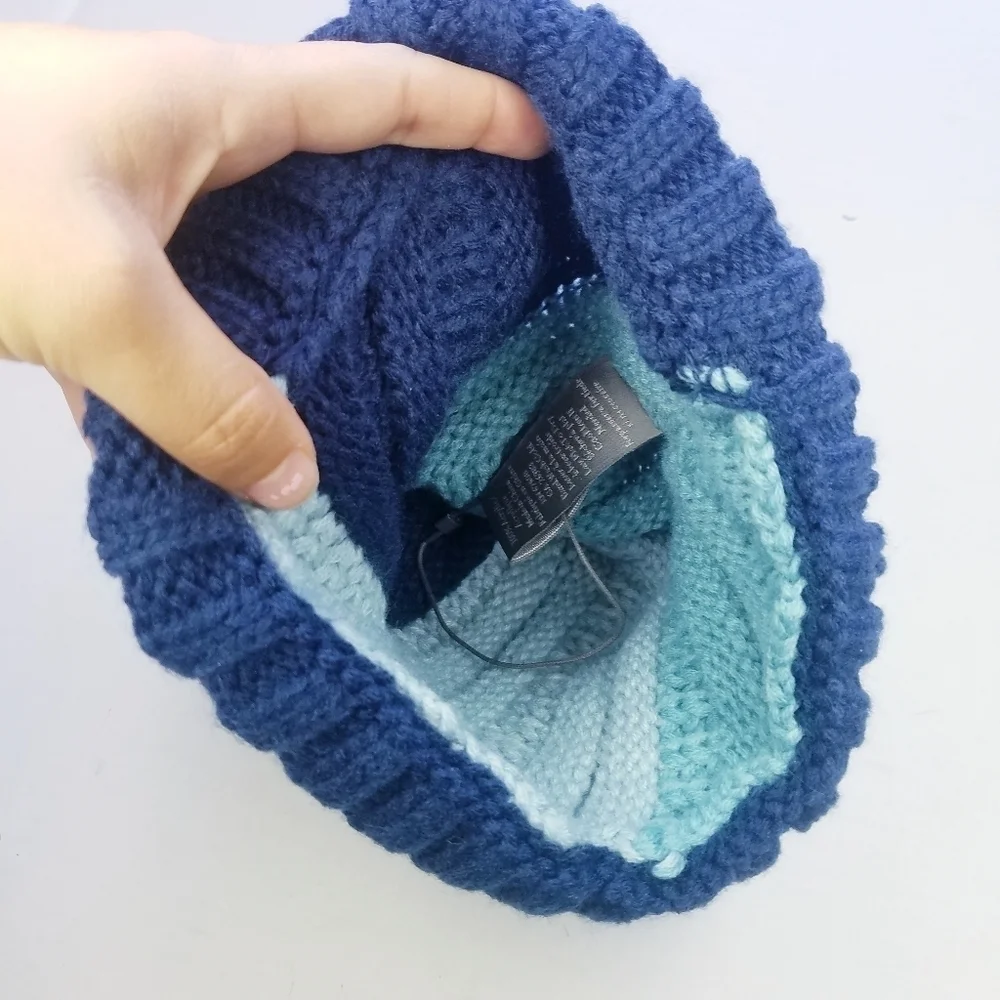 NEW Vince‎ Camuto | Two Tone Knit Beanie + Pompom